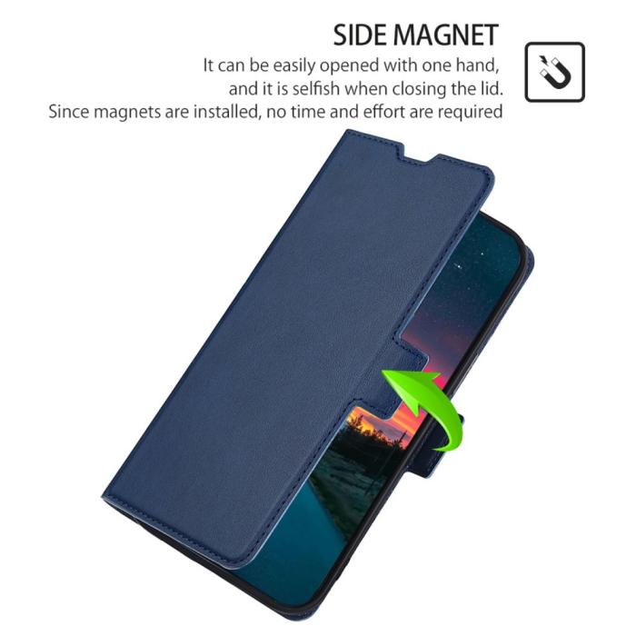 Bild 5, Motorola Edge 30 Neo 5G Fodral Slim Magnetisk Stängning Blå