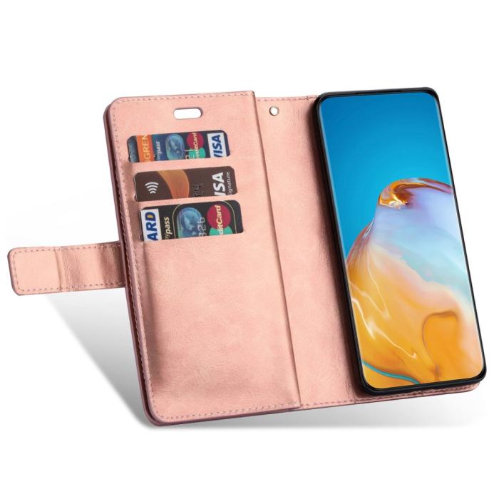 Bild 4, Galaxy S23 Ultra Fodral Multifunktionell Med Frontficka Roséguld