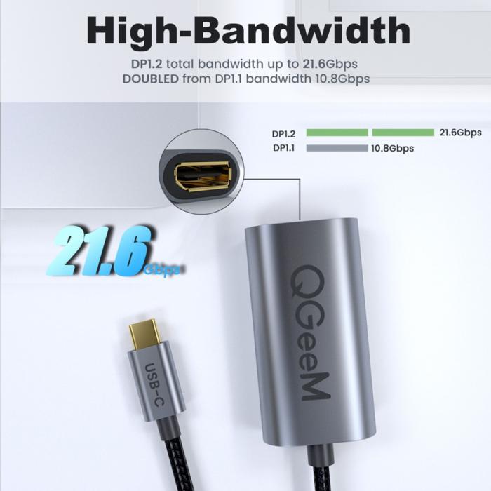 Bild 3, USB-C Thunderbolt3 till DisplayPort Hona Adapter 4K 60Hz Blå