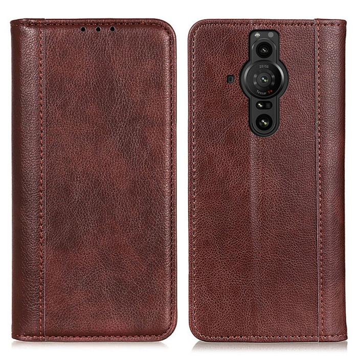 Bild 1, Sony Xperia Pro-I Fodral Flip Retro Läder Brun