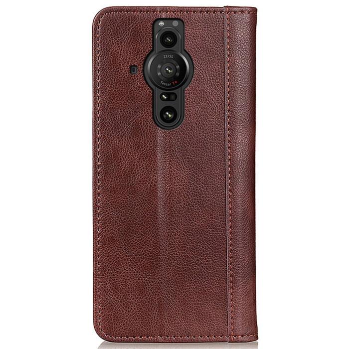 Bild 3, Sony Xperia Pro-I Fodral Flip Retro Läder Brun