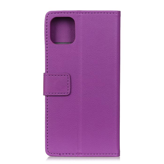 Bild 4, iPhone 12 Mini - Läder Fodral - Lila