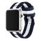 Nylon Armband Med Vertikal Design Apple Watch 42/44/45/49 mm Blå/Vit