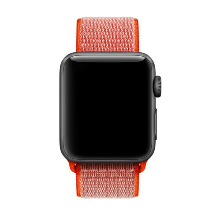 Bild 2, Nylon Loop Armband Justerbart Apple Watch 42/44/45/49 mm Orange