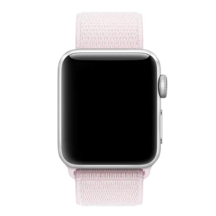 Bild 3, Nylon Loop Armband Justerbart Apple Watch 42/44/45/49 mm Ljus Rosa