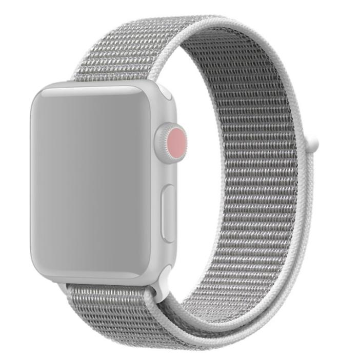 Bild 1, Nylon Loop Armband Justerbart Apple Watch 41/40/38 mm - Vit