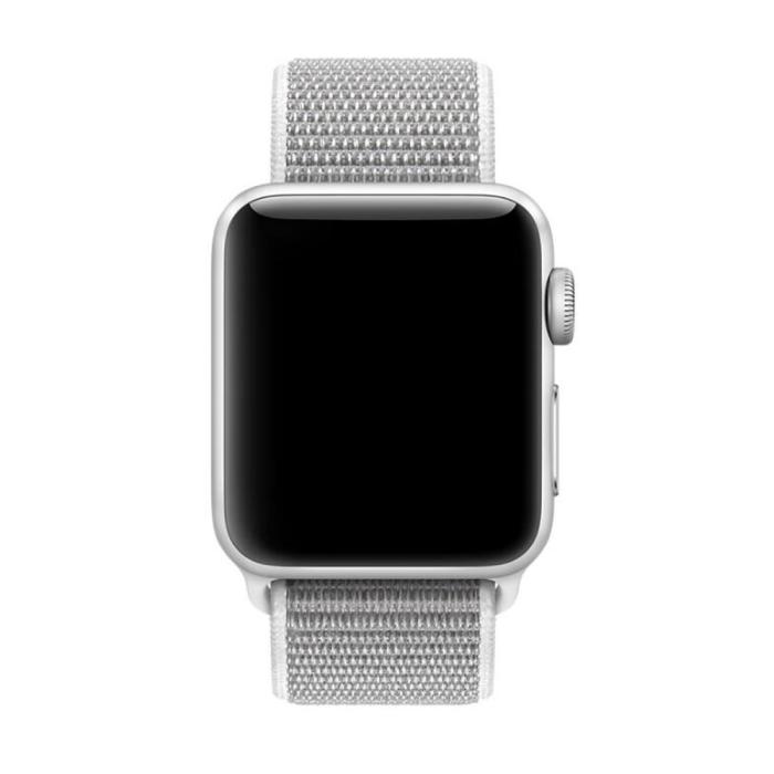 Bild 2, Nylon Loop Armband Justerbart Apple Watch 41/40/38 mm - Vit