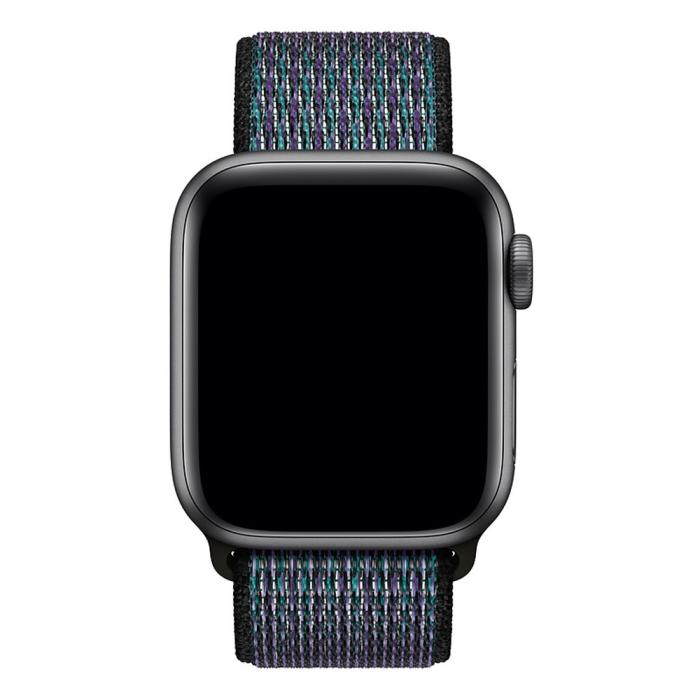 Bild 2, Nylon Armband Med Kardborreband Fäste Apple Watch 42/44/45/49 mm Blå