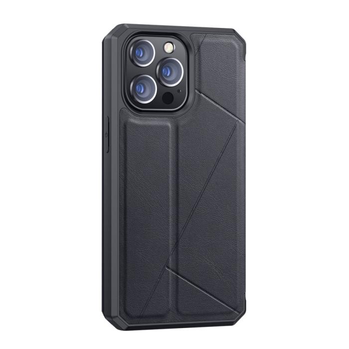 Bild 3, iPhone 13 Pro - DUX DUCIS Skin X Shockproof Läder Fodral - Svart