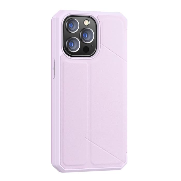 Bild 3, iPhone 13 Pro - DUX DUCIS Skin X Shockproof Läder Fodral - Rosa