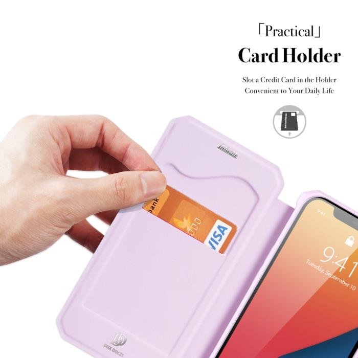 Bild 6, iPhone 13 Pro - DUX DUCIS Skin X Shockproof Läder Fodral - Rosa