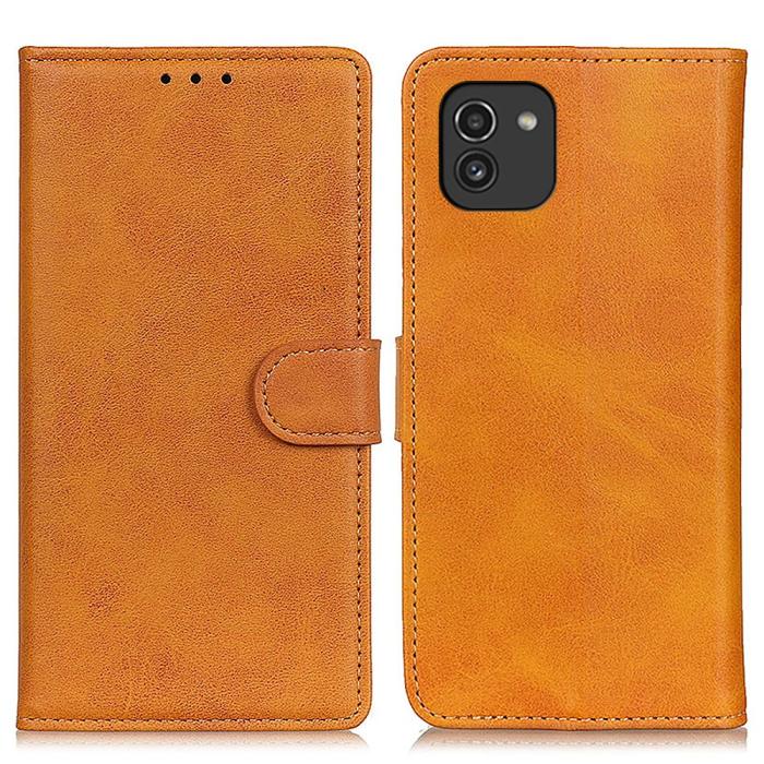 Bild 1, Samsung Galaxy A03 Fodral Solid Läder Brun