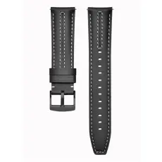 Klockarmband 22 mm &Auml;kta L&auml;der Svart