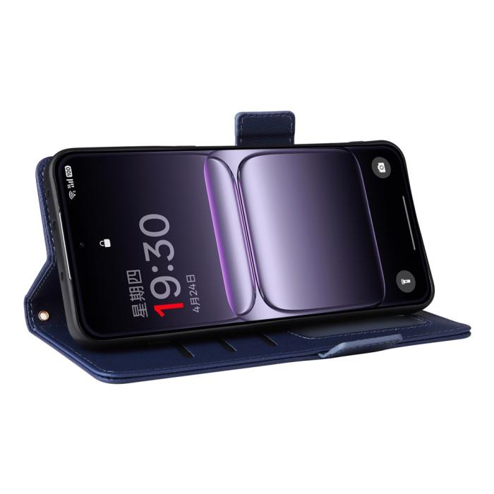 Bild 3, OnePlus Nord 5 5G Fodral Litchi Läder Mörk Blå