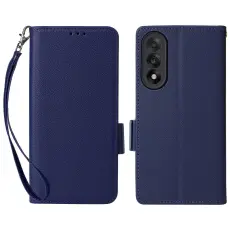 OnePlus Nord 5 5G Fodral Litchi L&auml;der M&ouml;rk Bl&aring;