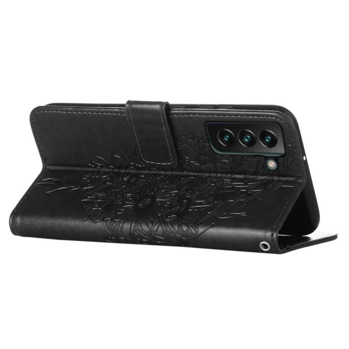 Bild 4, Samsung Galaxy S23 Plus Fodral Fjäril Svart