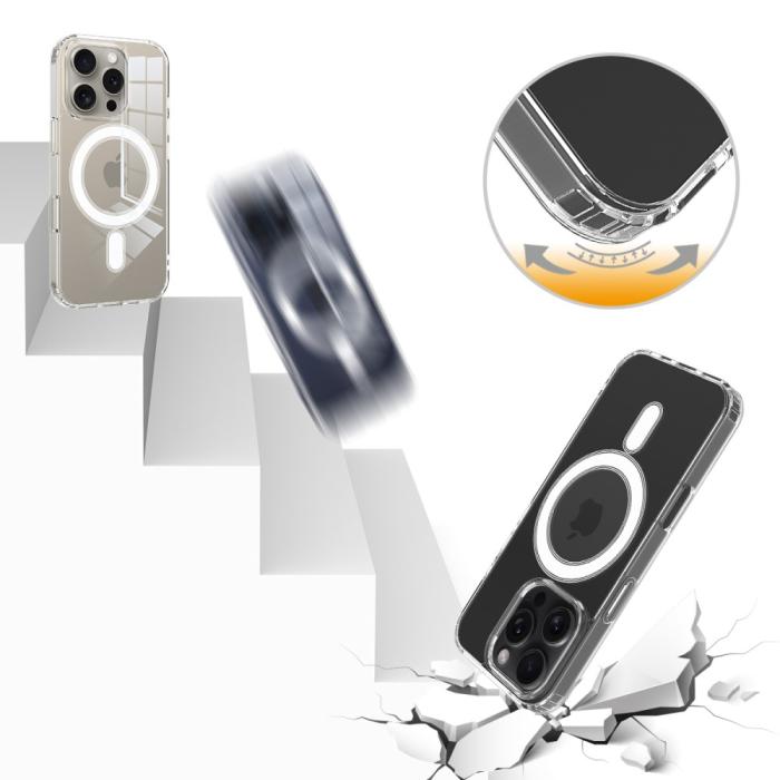 Bild 6, iPhone 16 Pro Skal MagSafe Akryl/TPU Transparent