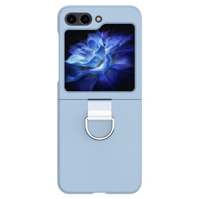 Bild 1, Galaxy Z Flip 6 / 7 FE Skal Skin Touch Ringhållare Ljus Blå