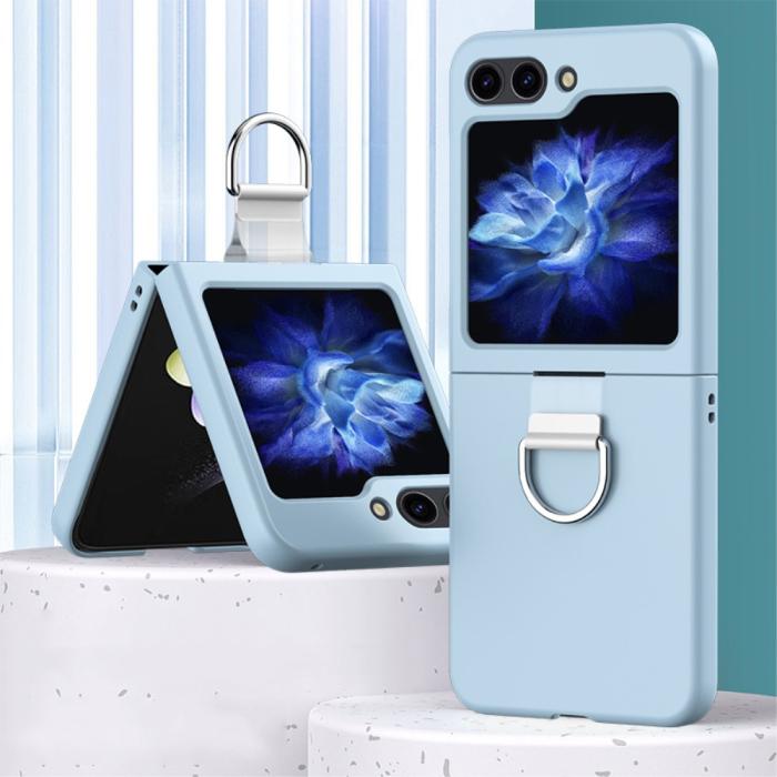 Bild 2, Galaxy Z Flip 6 / 7 FE Skal Skin Touch Ringhållare Ljus Blå