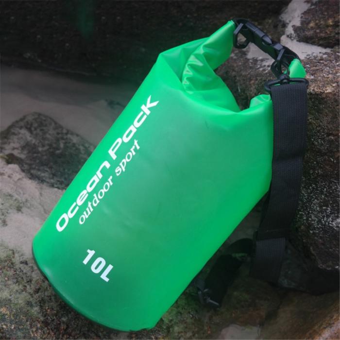 Bild 1, 10L Genomskinlig Dry Bag Vattentät Sjösäck / Packpåse Grön
