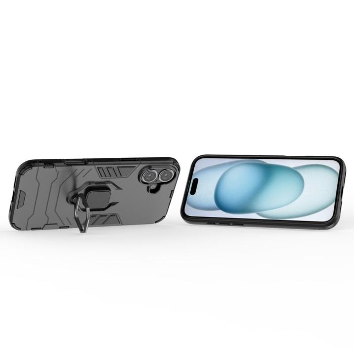 Bild 4, iPhone 16 Plus Skal Hybrid Armor Ring Svart
