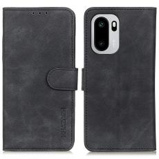 KHAZNEH OnePlus 15R Fodral Retro L&auml;der Svart