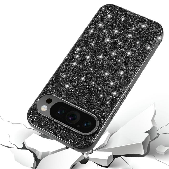 Bild 3, Google Pixel 10 / 10 Pro Skal Glitter Hybrid Svart