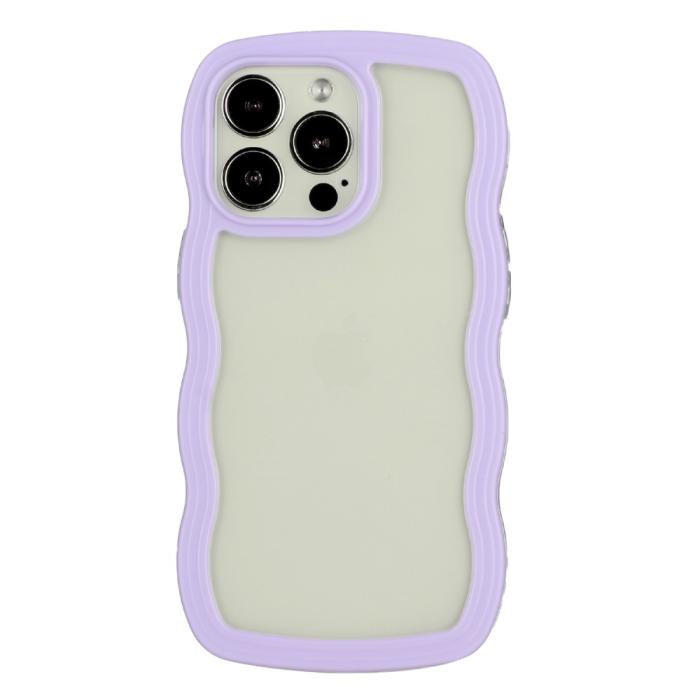 Bild 2, iPhone 15 Pro Skal Wavy Hybrid Transparent/Lila