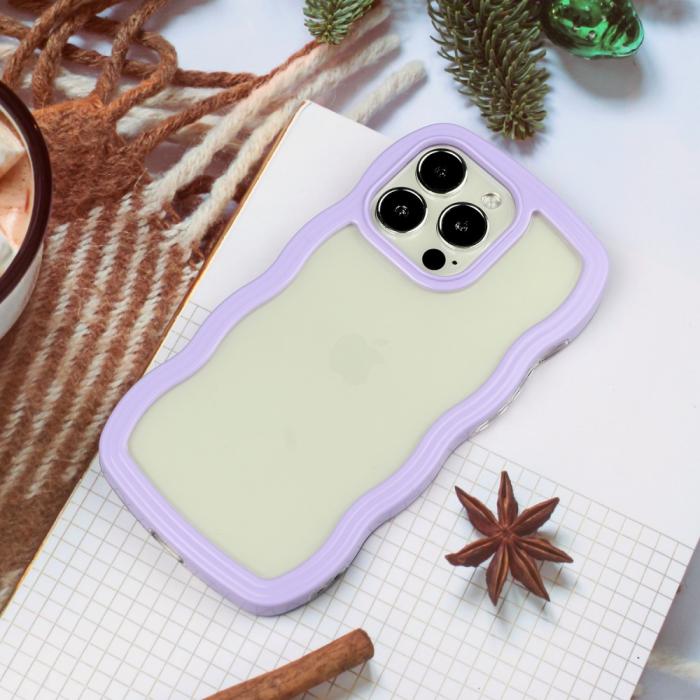 Bild 4, iPhone 15 Pro Skal Wavy Hybrid Transparent/Lila