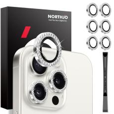 NORTHJO iPhone 15 Pro/Pro Max/14 Pro/Pro Max Linsskydd Strass 2-PACK