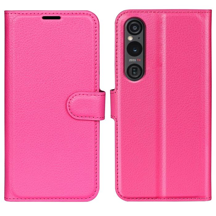 Bild 1, Sony Xperia 1 VI Fodral Litchi Läder Rosa