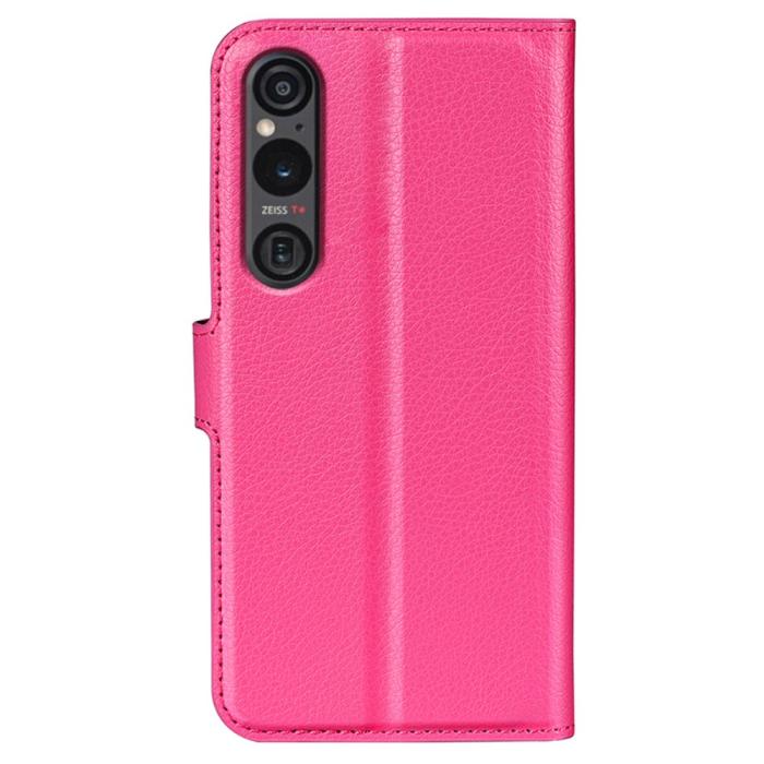 Bild 6, Sony Xperia 1 VI Fodral Litchi Läder Rosa