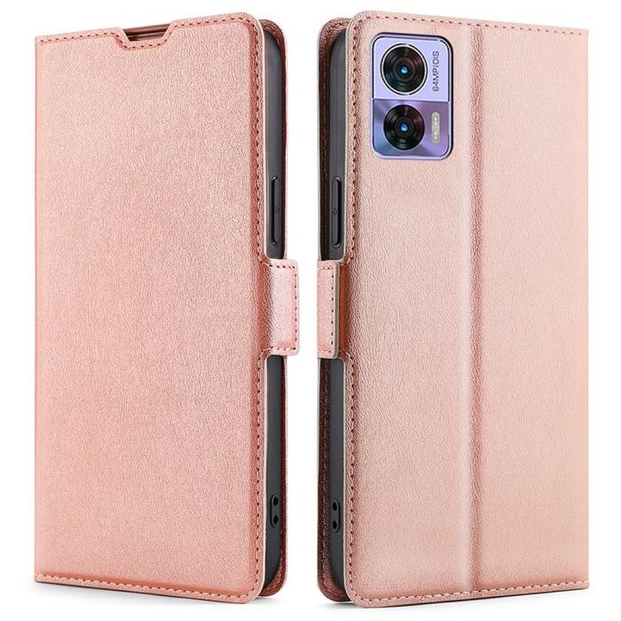 Bild 1, Motorola Edge 30 Neo 5G Fodral Slim Magnetisk Stängning Roséguld