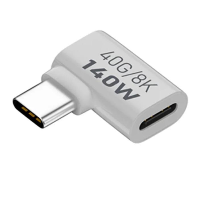 Bild 1, 140W USB 3.1 USB-C Hane till USB-C Hona Adapter 8K 40Gbps Vit