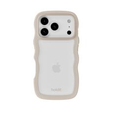 holdit iPhone 17 Pro Mobilskal Wavy Light Beige/Transparent