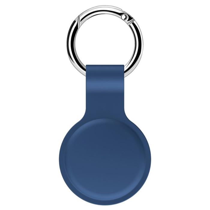 Bild 1, Apple AirTag Hållare Silikon Nyckelring - Mörk Blå