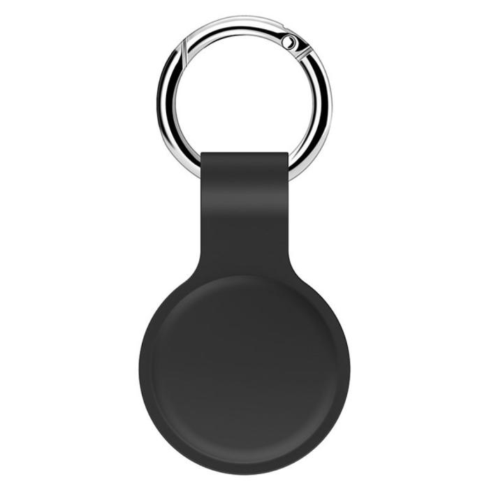 Bild 1, Apple AirTag Hållare Silikon Nyckelring - Mörk Grå
