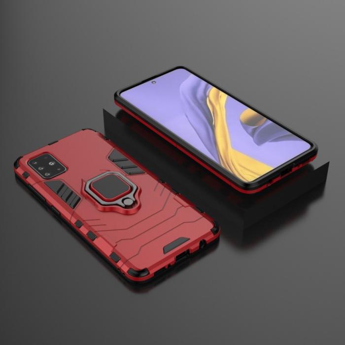 Bild 4, Samsung Galaxy A51 - Hybrid Ring Skal - Röd