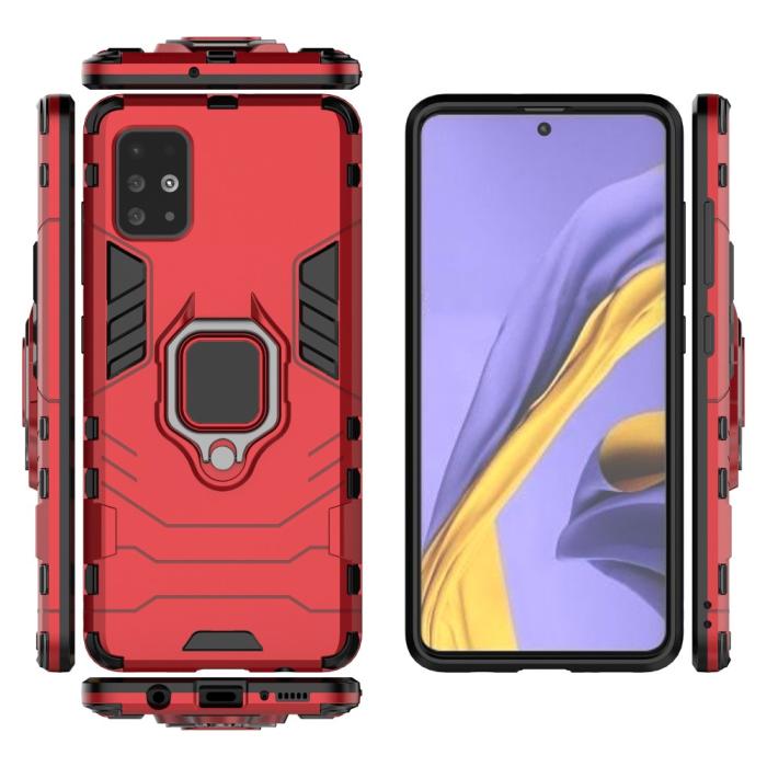 Bild 5, Samsung Galaxy A51 - Hybrid Ring Skal - Röd