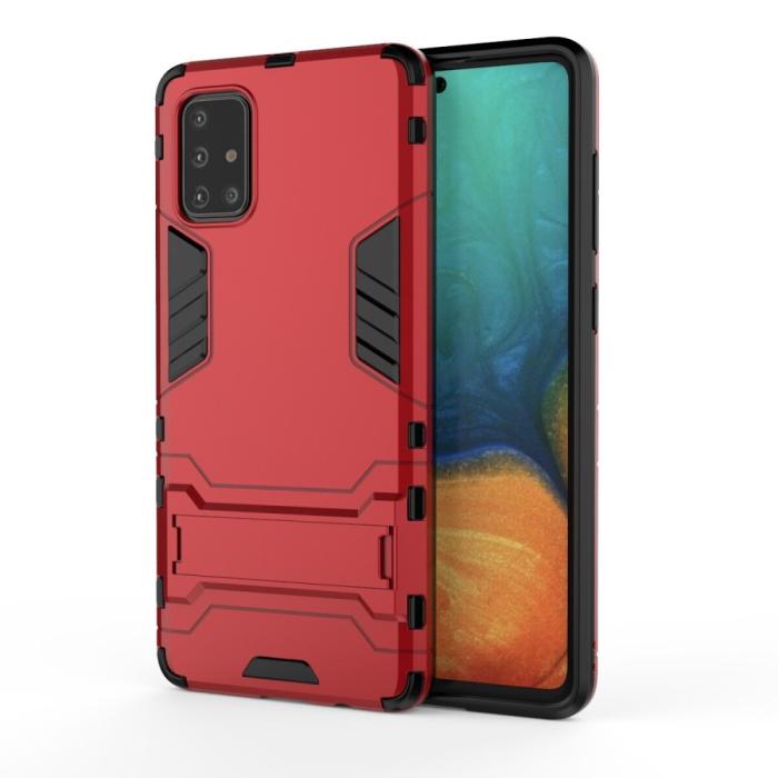 Bild 2, Samsung Galaxy A71 - Armour skal med ställ - Röd
