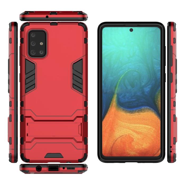 Bild 5, Samsung Galaxy A71 - Armour skal med ställ - Röd