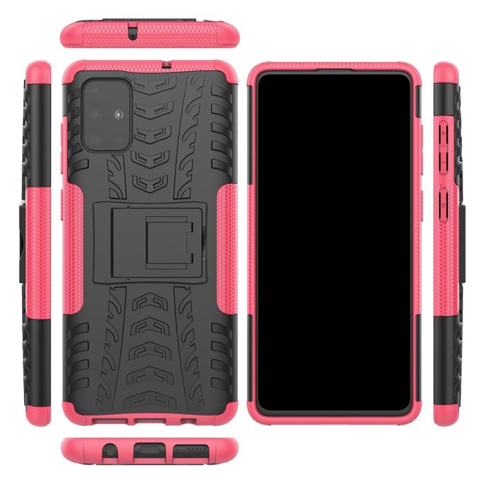 Bild 2, Samsung Galaxy A71 - Ultimata Stöttåliga Skalet med Stöd - Rosa