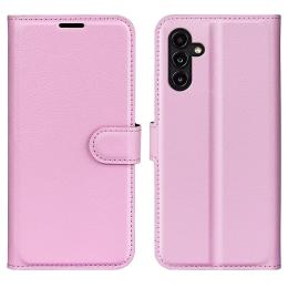 Samsung Galaxy A14 4G/5G Fodral Litchi Läder Ljus Rosa