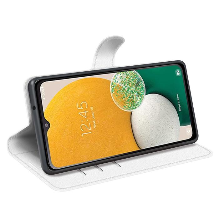 Bild 3, Samsung Galaxy A14 4G/5G Fodral Litchi Läder Vit