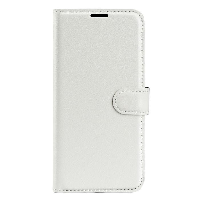 Bild 5, Samsung Galaxy A14 4G/5G Fodral Litchi Läder Vit