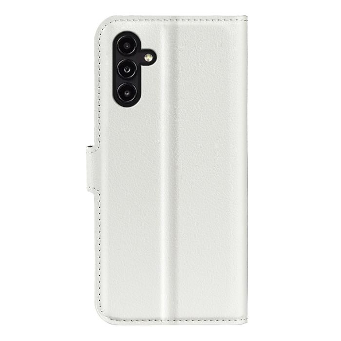 Bild 6, Samsung Galaxy A14 4G/5G Fodral Litchi Läder Vit