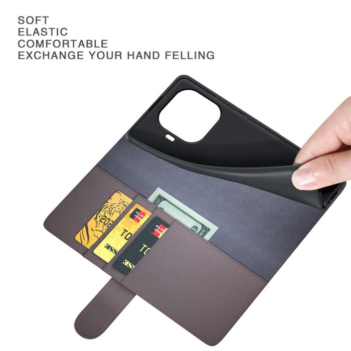 Bild 3, Xiaomi 17T Fodral Premium Split Läder Svart