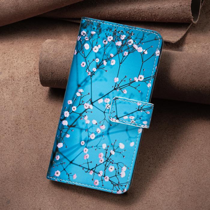 Bild 3, Xiaomi 17T Pro Fodral Läder Plommonblomma Blå