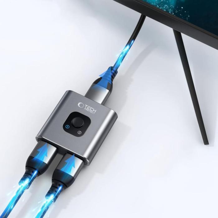 Bild 5, Tech-Protect 2in1 4K 60Hz HDMI Adapter Grå