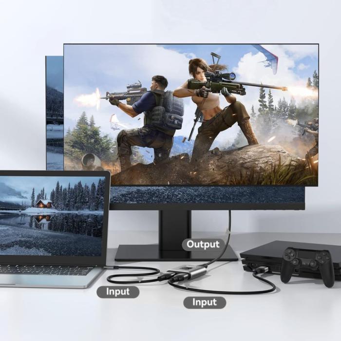 Bild 6, Tech-Protect 2in1 4K 60Hz HDMI Adapter Grå